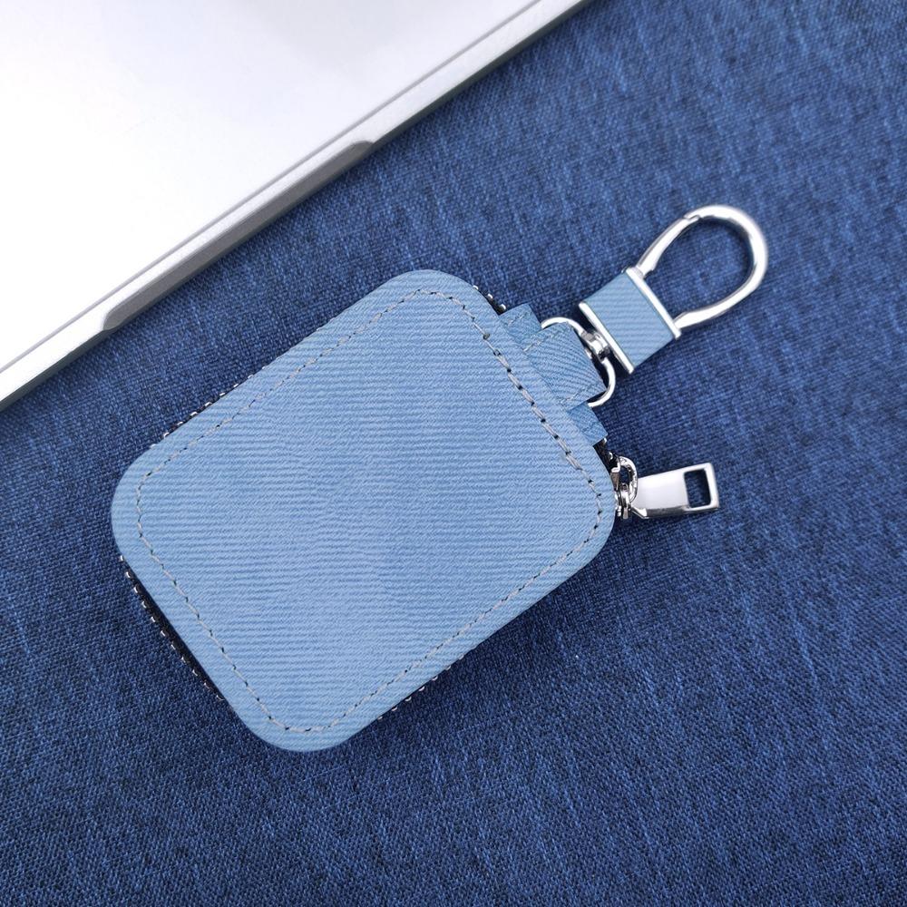 Classic Denim Earphone Bag Lightweight with Keychain Headphone Storage Bag Portable Zipper Bag for AirPods Pro3/Pro2/AirPods 4