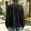 Women's Casual Stylish Long Sleeve Top with Denim Print for Everyday Wear