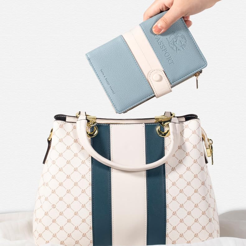 NASSIA Passport Case, Skimming-Resistant, PU Leather, Multifunctional (Pink)