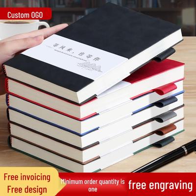 Custom Soft Leather Business Notebook with Pen Holder