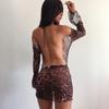 Spring New Women's Fashion Halter Neck Trumpet Sleeve Sexy Backless Slim Hip Dress Female