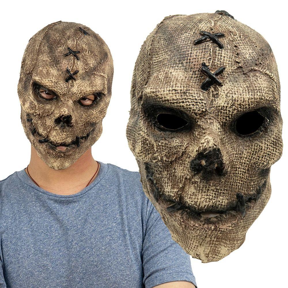 Supplies Decoration Prop Halloween Masks Blood Stain Black Head Cover Horror Masks Screaming Mask