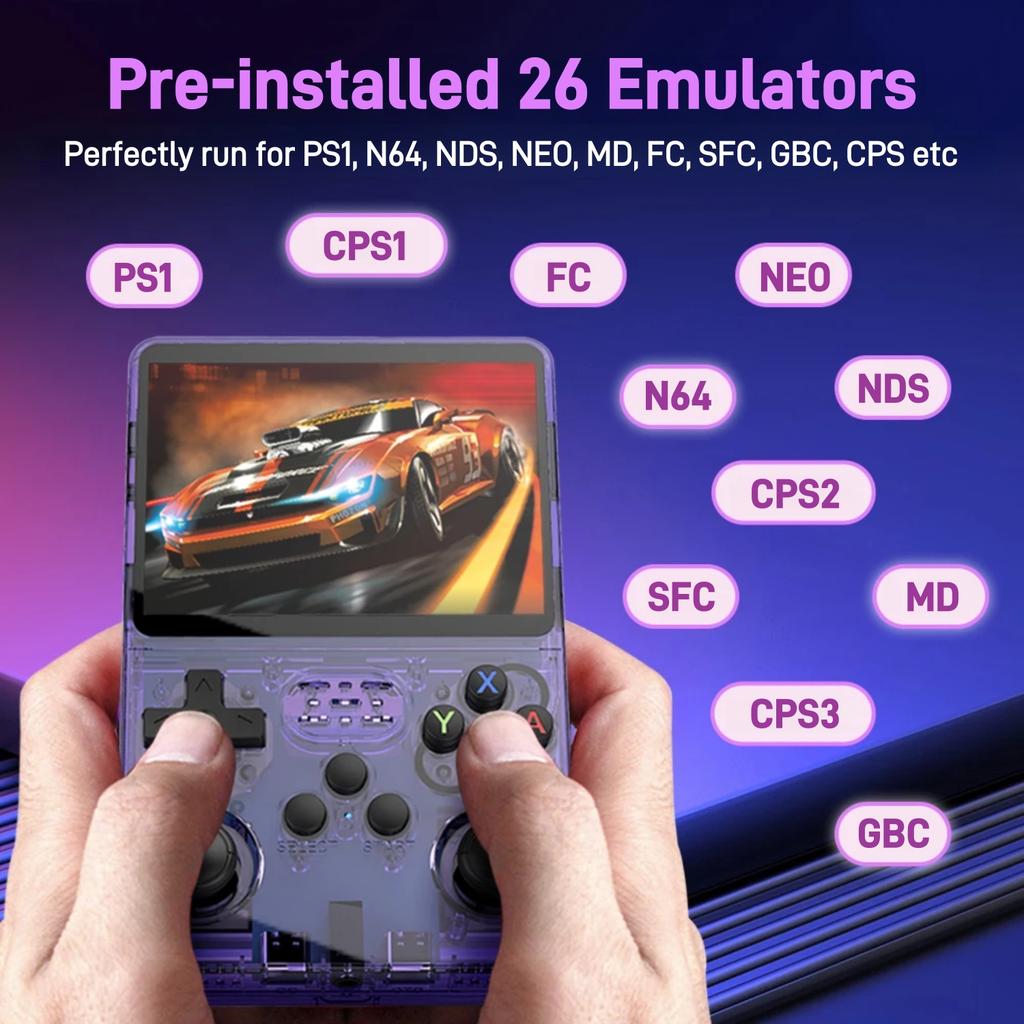 Console de jeu portable rétro R36S, écran IPS 3,5 pouces, plus de 20 000 jeux intégrés, plus de 20 émulateurs, console de jeu mini 64 Go/128 Go