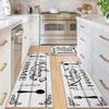 3-Piece Kitchen Rug Set Machine Washable Kitchen Anti-Slip Suitable for Kitchen Rugs and Mats Ideal for Kitchen Use