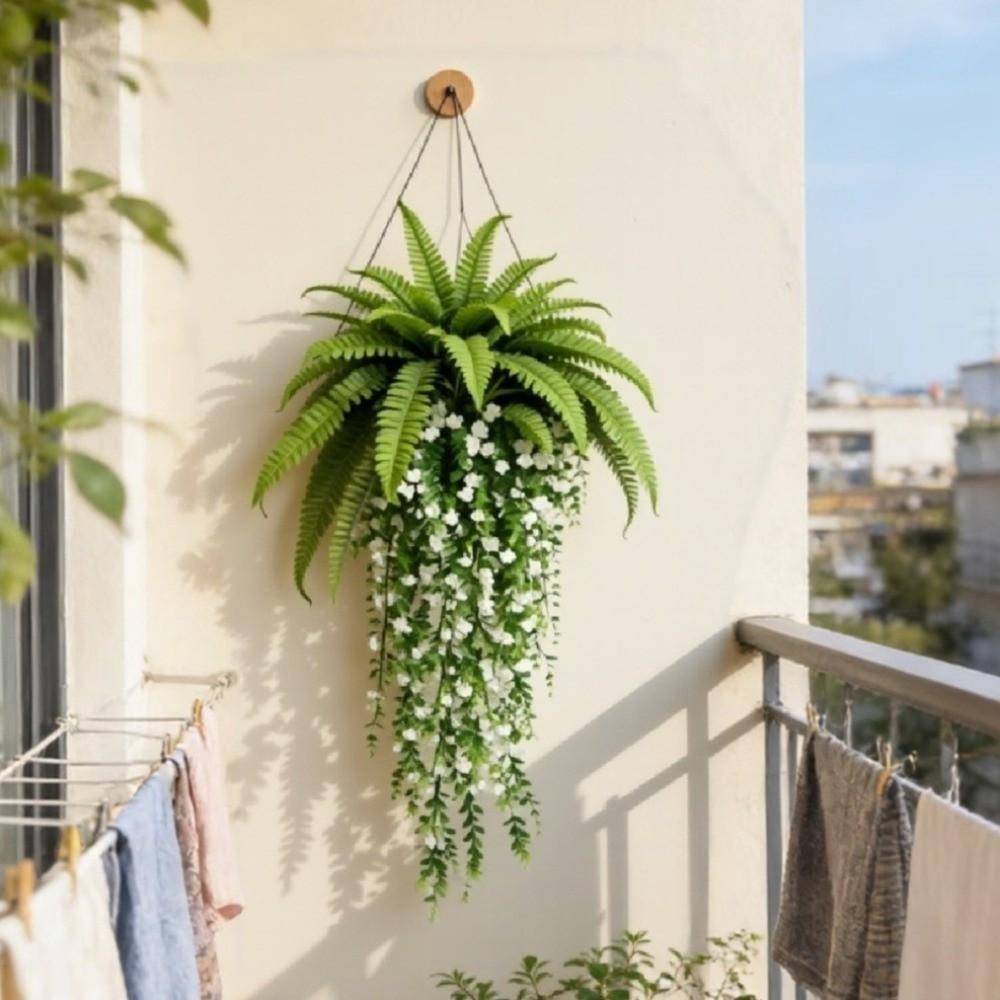 UV Resistant Artificial Persian Fern Leafs Realistic Mixed Lush Leaves Fake Fern Hanging Plants Real Touch Plastic