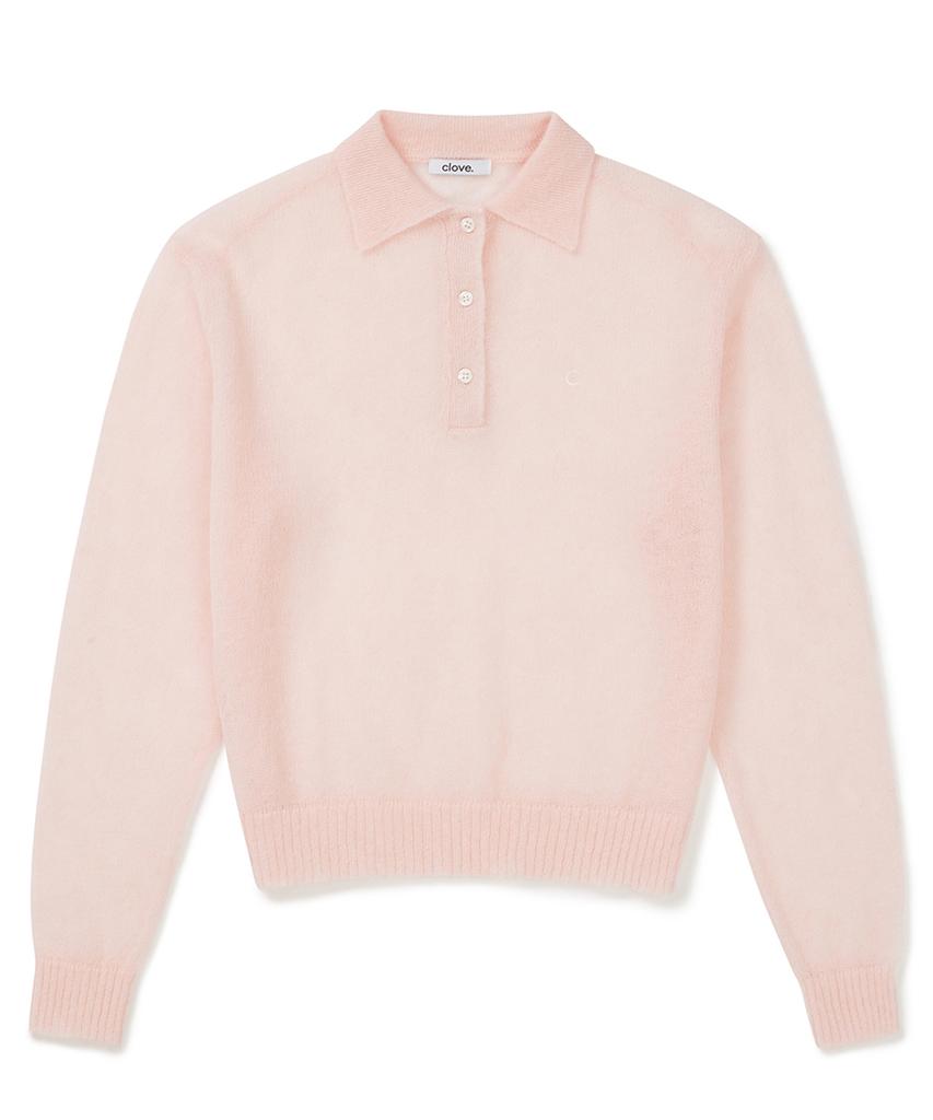 CLOVE [25Ss Clove] Kid Mohair Collar Knit (Light Pink)