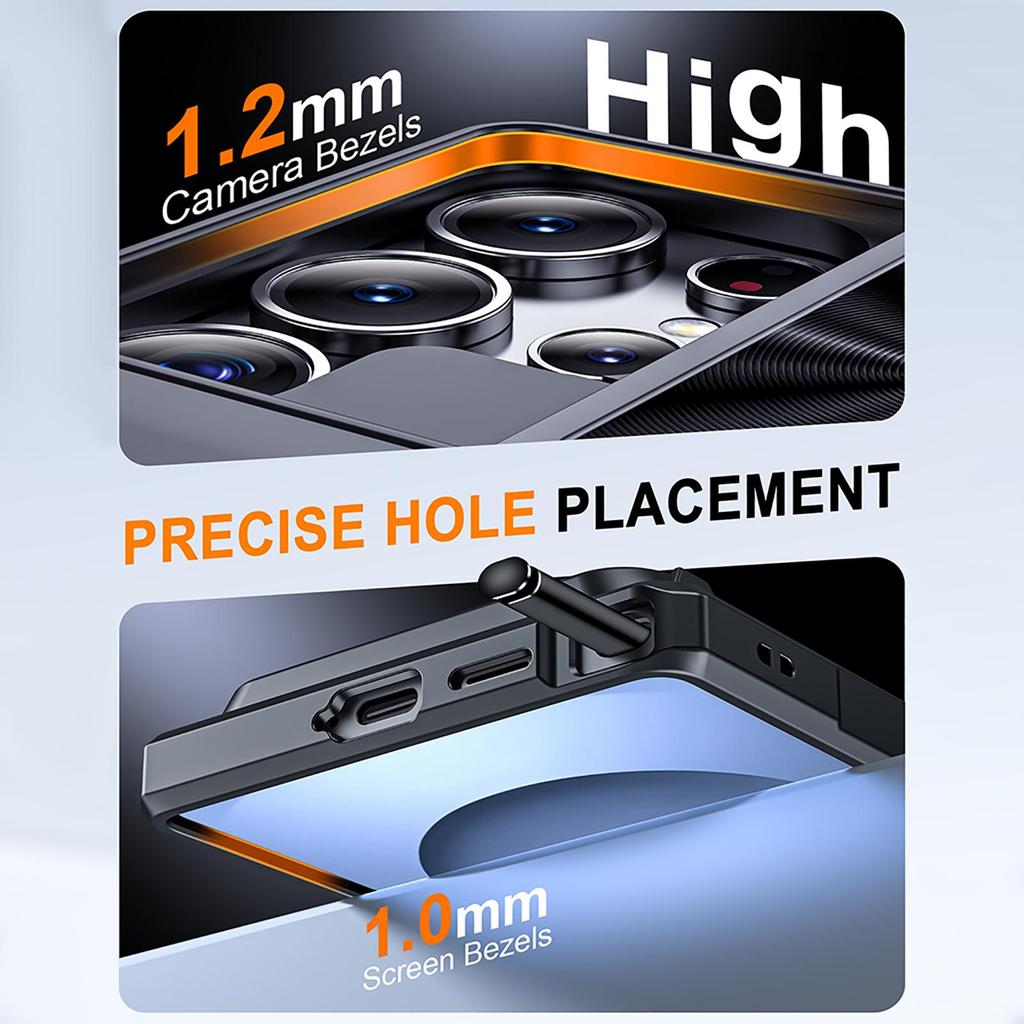 With Card Holder Sliding Camera Cover And Stand For Samsung Galaxy S25 Ultra Phone Case, Anti-Fall PC+TPU Wallet Case-Black