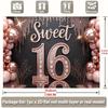 2D Sweet 16th Birthday Backdrop Rose Gold Balloon Party Background