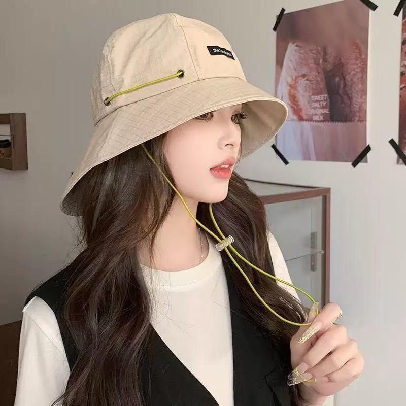 

Fashion Drawstring Fisherman Hat Foldable Sun Protection Quick-Drying Travel Sun Hat Wide Brim Hiking Hat хаки