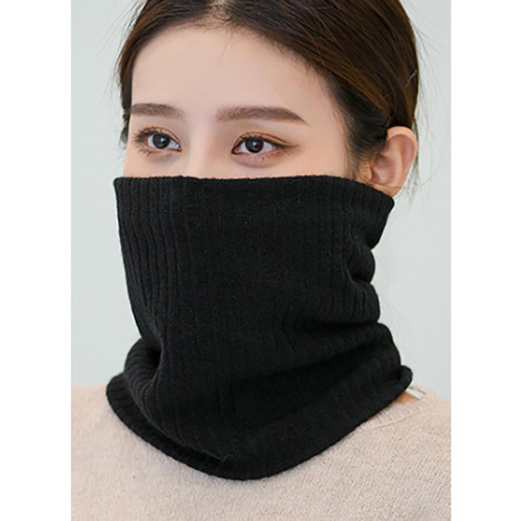 Winter Cold Weather Gear Neck Warmer Muffler Black Knit Scarf