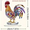 Flat colorful acrylic 2d rooster desktop ornament - 2d printed crystal rooster statue, suitable for living room, home office and modern home