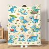 1pc Flannel Blanket Dinosaur Daily Activities Lightweight Soft Comfortable And Warm Shawl/Nap Blanket/Sofa Blanket Suitable for Al