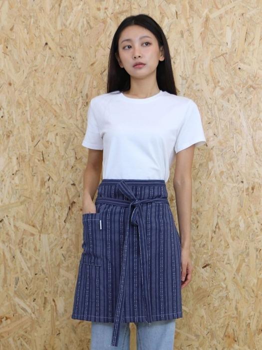 GoGreenObject Navy Stripe Waist Half Apron Navy stripe