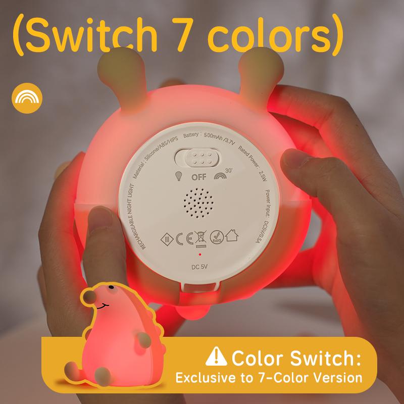 Cute Hedgehog Night Light Baby Girl Squishy NightLight 30 Min Timer Dimmable Nursery Lamp for Kid Toddler Kawaii Bedroom Gift