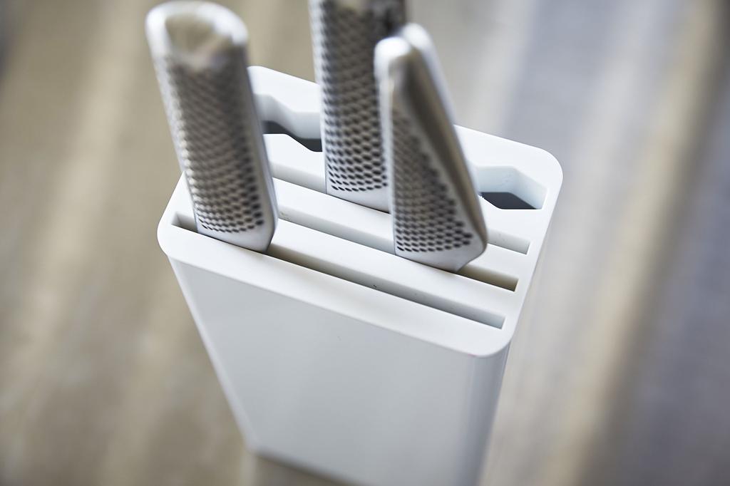 Yamazaki Jitsugyo Kitchen Knife Scissors Stand White W11 X D7 X Tower Knife Holder Knife Stand 3512 & Approx. H22.3cm