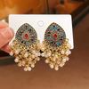 Silver Needle Retro Rhinestone Water Drop Tassel Earrings – Ethnic, New Chinese Style, Unique, Creative Heavy Industry Design