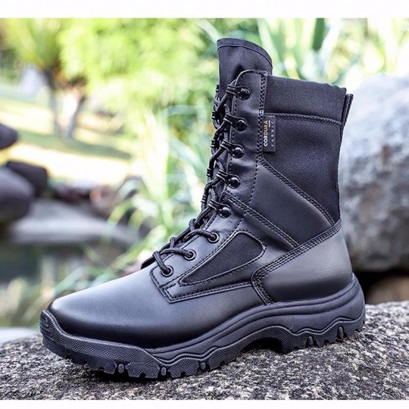 Medium Tube Outdoor Breathable Combat Training Boots Ultra-light Hiking Boots Tactical Boots for Boots Men's Tooling Boots Security Military Training