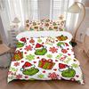 3-delige Kerst Grinch Beddengoed Sets Voor Alle Maten Nieuwe 3D Geprinte Bedsprei Dekbed Dekbedovertrek Kussensloop Slaapkamer Decoratie