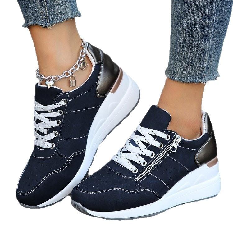 Spring 2025 New Plus Size Fashion Casual Women's Shoes Sneakers Lace-up Thick Sole Plus Size Women's Shoes