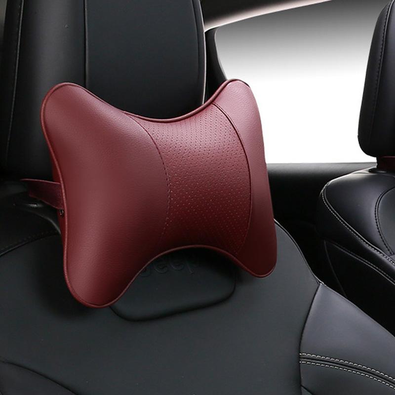 

Мягкие автомобильные подушки для шеи, обе стороны, передняя часть, задняя часть, искусственная кожа, 1 шт. в упаковке, подголовник для облегчения боли в голове, универсальная автомобильная подушка с наполнителем из волокна розы красного