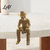 Cowboy Shelf Sitter 3D Printed Western Skeleton Figurine Sitting Statue Edge Theme Party Supplies Sitter West Style Desktop Decor for Home
