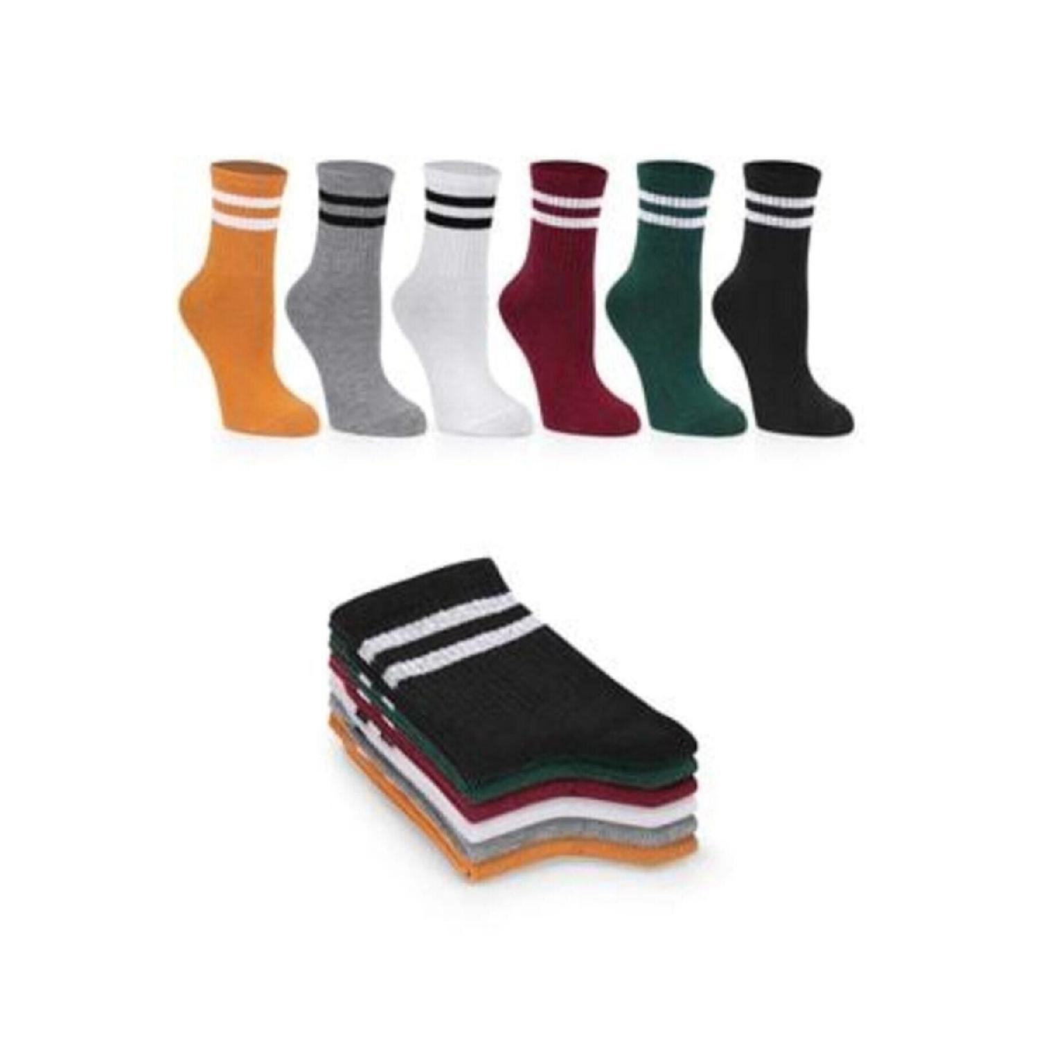 

Women s 6-piece Mixed Color Striped College Tennis Socks 36 - 40 чёрный