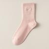 Ladies Spring and Autumn Embroidered Bow-moon Balletted Wind Tube Cotton Socks
