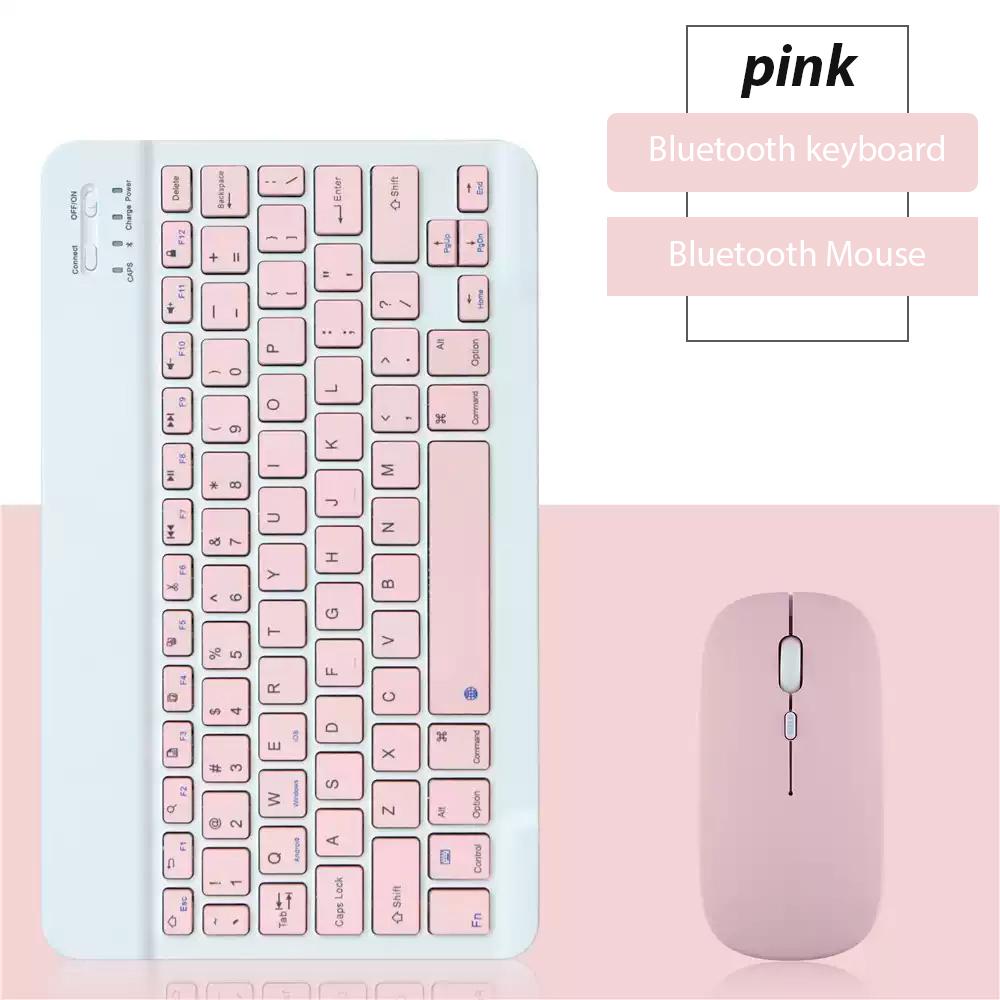 Bluetooth Wireless Keyboard with Mouse Portable Mini Rechargeable Keyboard for iPad Tablet Android iOS Windows Laptop