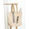 Daiso Embroidered Point Cotton Shoulder Bag  Ivory 