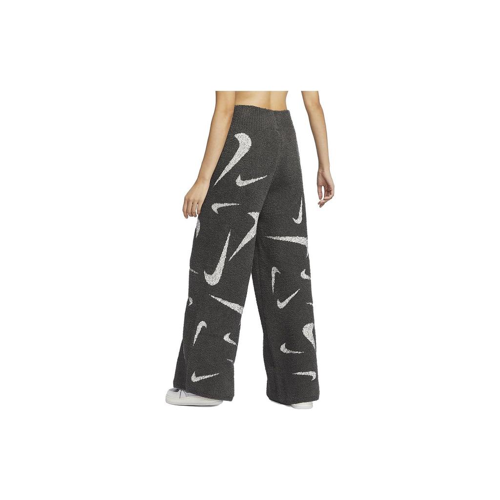 Nike Sportswear Phoenix Cozy Bouclé All-Over Print High-Waisted Wide-Leg Knit Casual Pants Women Pants Medium-Gray FD4289-254