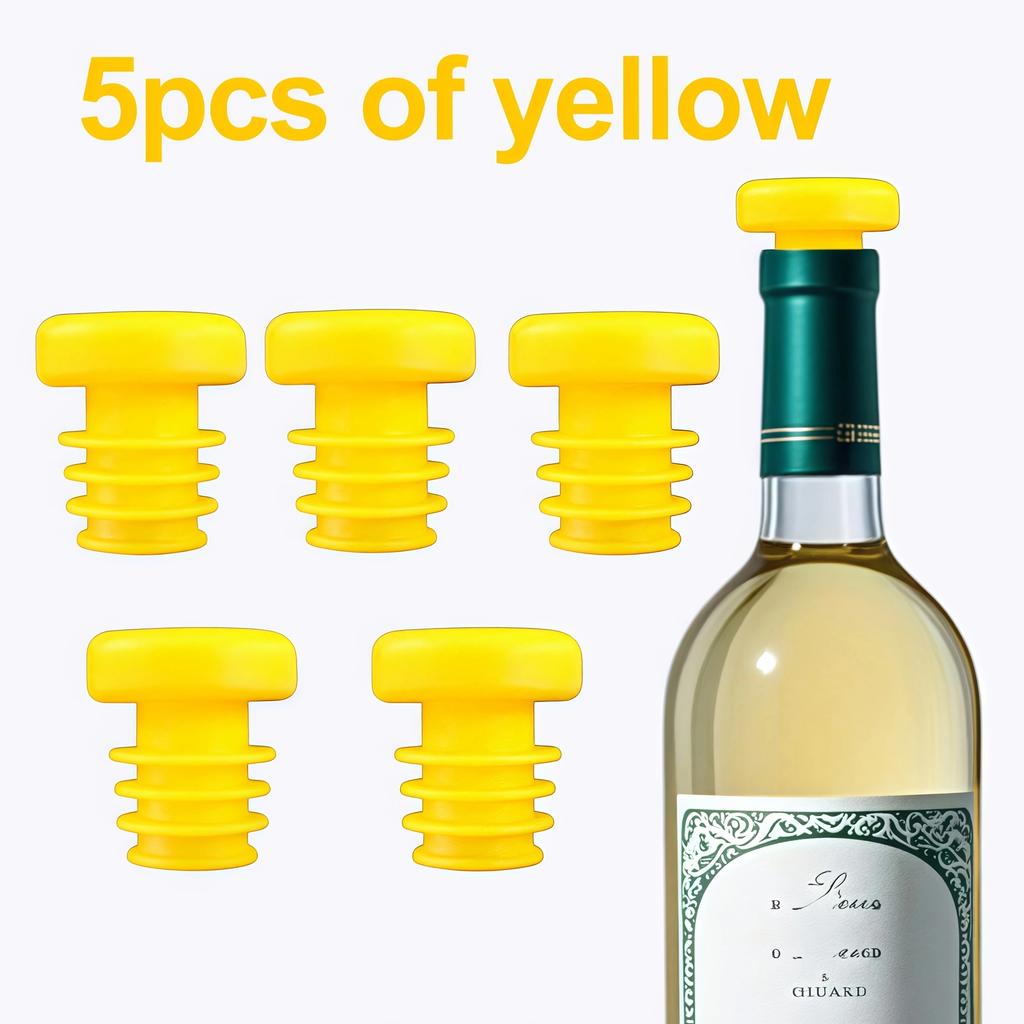 Colored Rubber Wine Bottle Stopper New Threaded Silicone Bottle Stopper for Oil and Wine Bottles 5 Colors Available 5