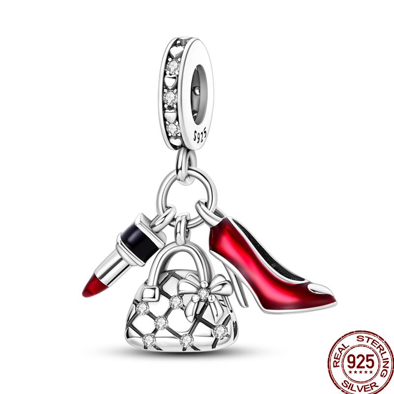 New Copper Lipstick High Heels Cosmetics Exquisite Fashion Beaded Beads Suitable For Pan Original Bracelet Diy