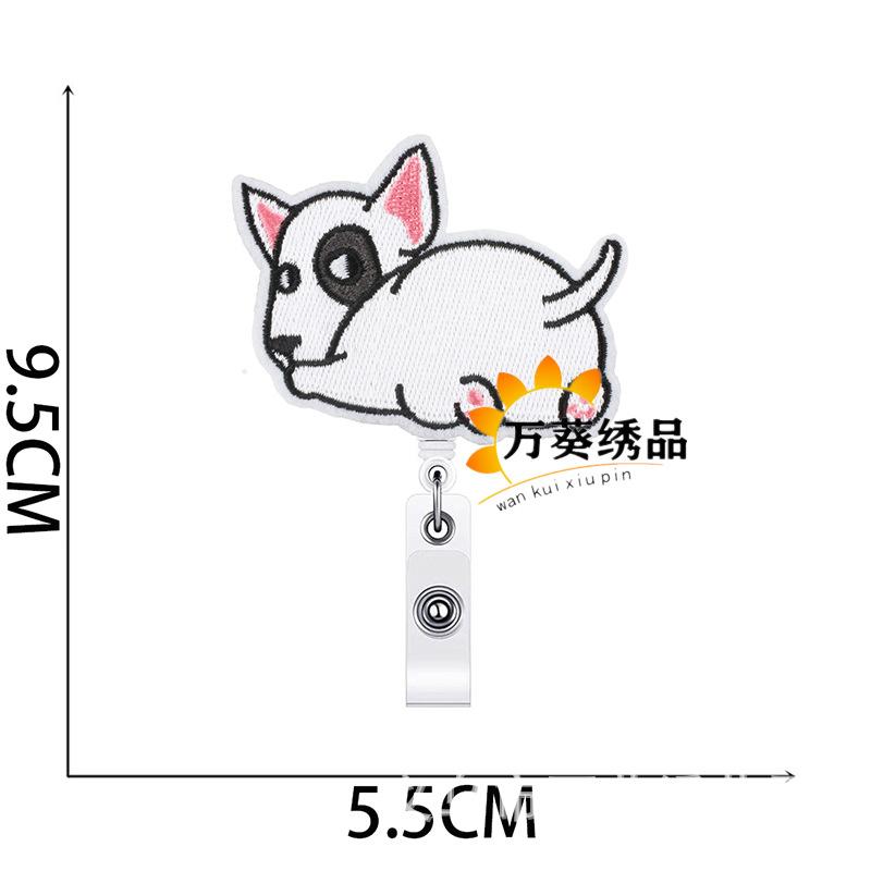 Corgi Puppy Easy Pull Button Embroidery Cloth Sticker Cute Shiba Inu Clothes Patch Sticker Crocodile Clip Computer Embroidery Label