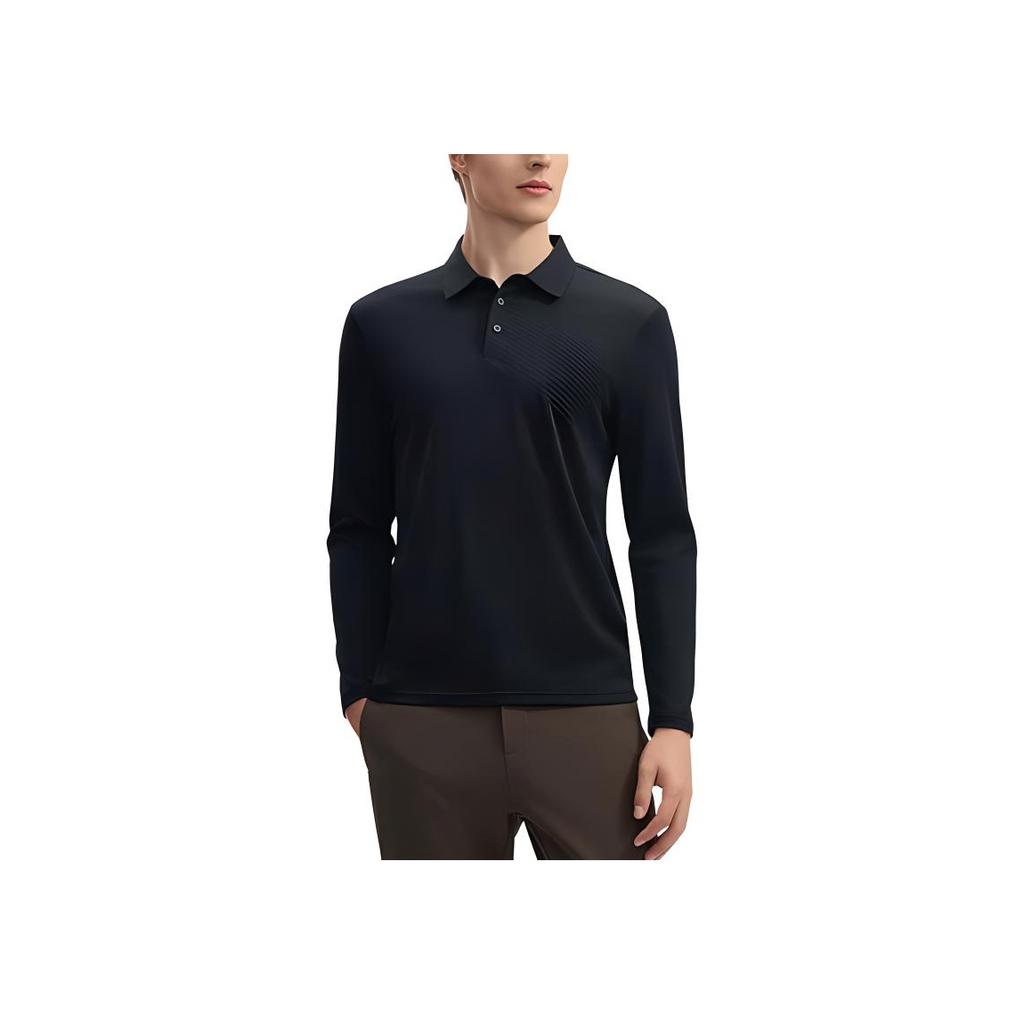 New FILA FW24 Polo Shirt Men's Jet Black F11M443207F-BK