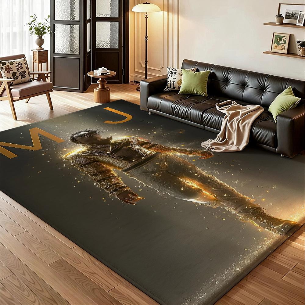 Michael Jackson Portrait Signature Printed Rug Absorbent Nonslip Carpet For Hallway Balcony Study Home Party Decor Halloween Gift