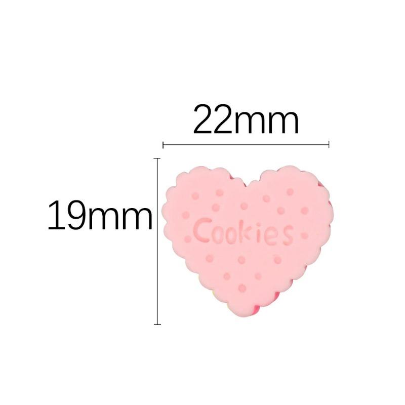 

Resin Heart-shaped Cookies Cartoon Mixed Color DIY Jewelry Festival Decoration Crafts 10pcs