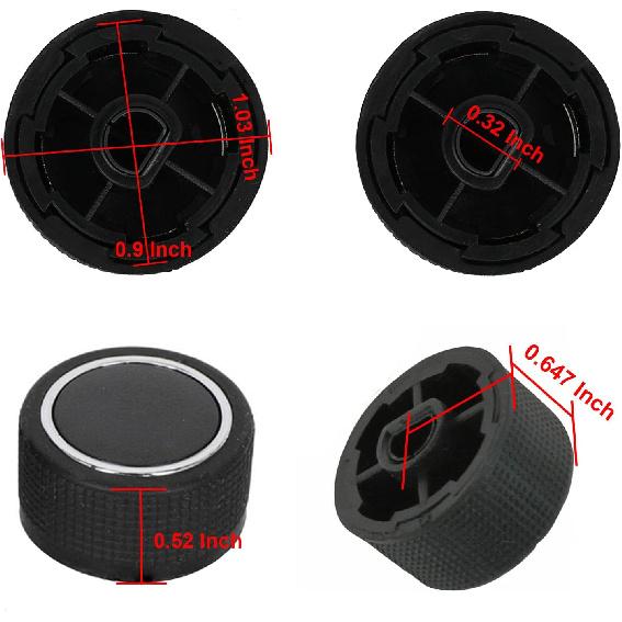 Rear Radio Audio Volume Control Knob Dial Tuner Premium Replacement Kit Button Cover Covering Caps Fit For Chevy Chevrolet Silverado 07-13 GMC