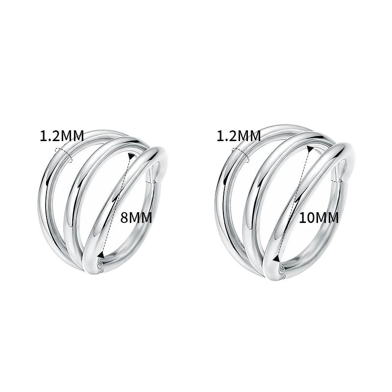 Acciaio chirurgico 316L Segmento Trago Elica Cartilagine Orecchino Anello Naso Setto Clicker Conch Tre Strati Narice Piercing Gioielli