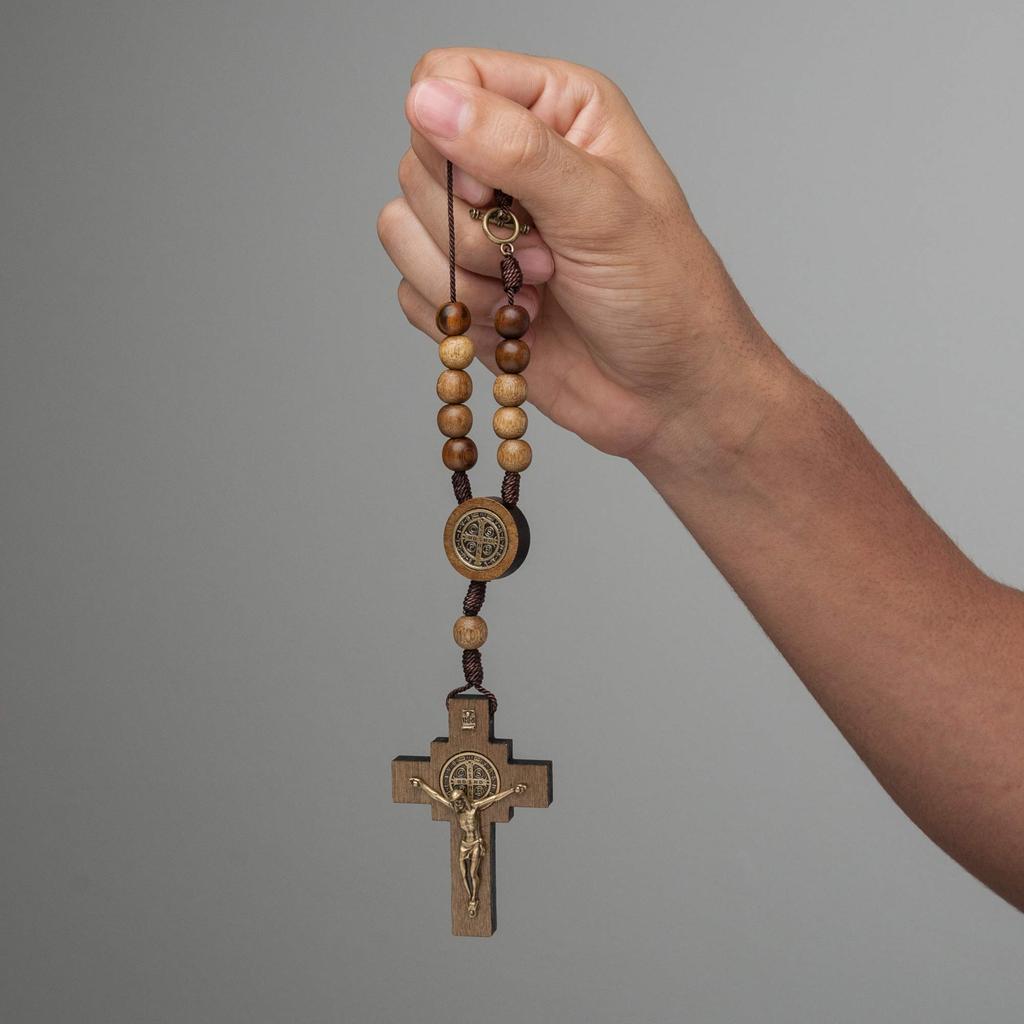 Intercession Car Rearview Mirror Rosary (Saint Benedict)