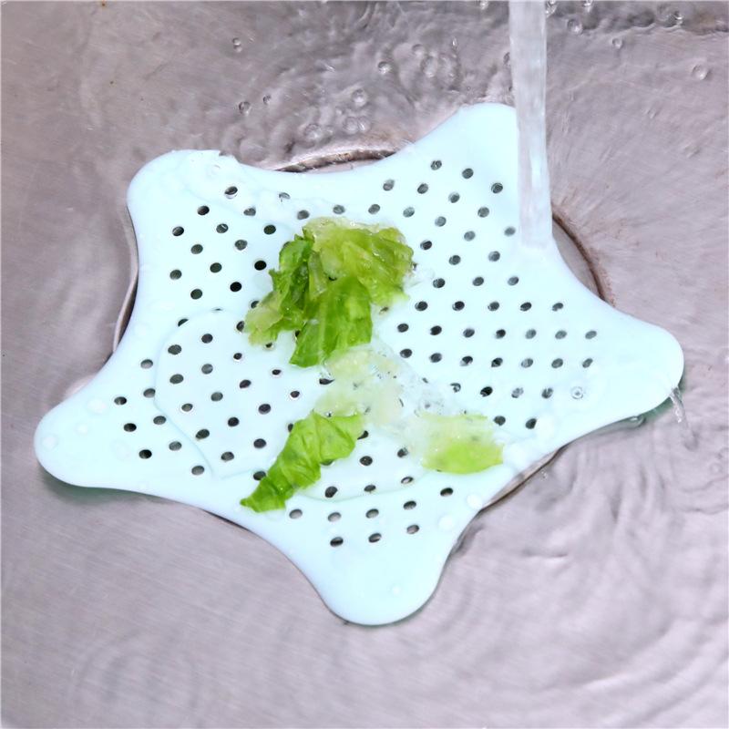 8 farger Femspiss stjerne kjøkkenvask anti-tilstopping sjøstjerne silikon gulvavløp bad kloakk filter