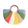 Women'S Wicker Handbag Semicircle Bags Totes Beach Straw Woven Rattan Bag Retro Rattan Bag Handknitting