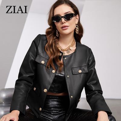 New Spring Autumn Women Short Faux Leather Jacket Casual PU Coat Loose Motorcycle Jackets Fashion Streetwear Oversized Korean Coat YDP-21597