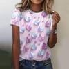 3D Love Print T Shirts Clothes Child Girl Summer Round Neck Fashion Casual Tees Summer Outdoor Short Sleeve Tops Childs Clothing