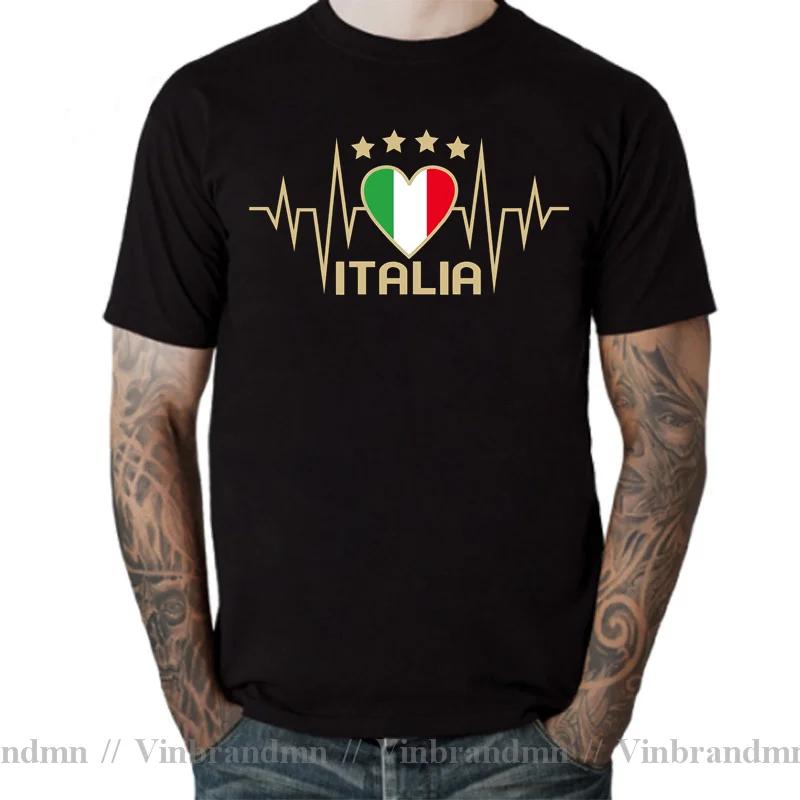 Italy Italian Soccer T Shirt Unisex Italian Heartbeat Gift Tshirt Funny Italy Roma Flag Tshirt Cool T Shirt Fitted Casual Unisex Tees