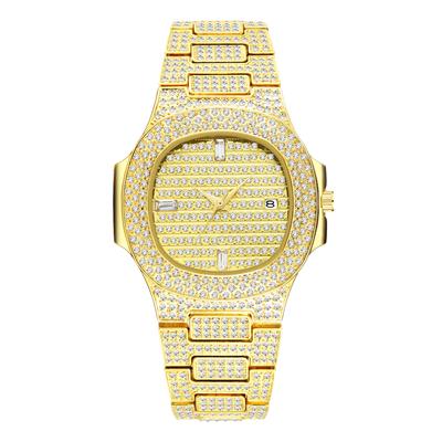 Europäische und amerikanische High-End-Mode Kalender Diamantbesetzt Gypsophila Wasserdicht Quarz Herrenuhr