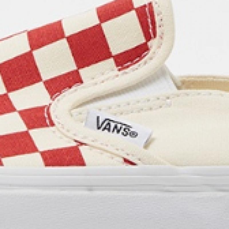 Vans Classic Slip On Mules    Checkerboard  Racing Red White  Vn0004kttlf1