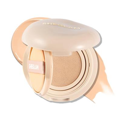 SHEGLAM Lock & Go Long-Lasting Cushion Foundation, Soft Matte, Lightweight, Waterproof, Pore Coverage - Porcelain