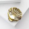 Classic Rhinestone Shell Brooches for Women Unisex Pear Ocean Pins Friend Event Party New Gifts Jewelry Decoration Accessories