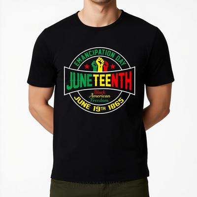 Hiphop For Man Summer Tshirt Emancipation Day Juneteenth Black American Freedom June 19th 1865 Short Sleeve New Arrived O Neck