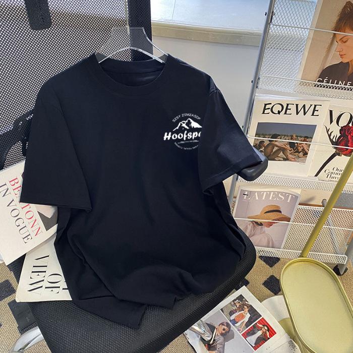 Summer New Women's Shoulder Short Sleeve Cotton Loose Printed T-Shirt